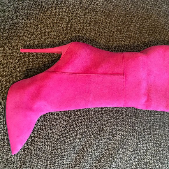 Giuseppe Zanotti Size 36 80s Inspired Pink Suede Stiletto Slouch/Fold Over Boot - Picture 6 of 16